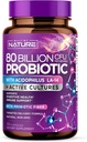 80 Millioner CFU Probiotika - Dagligt fordøjeligt Gut Sundhedstillæg for mænd og kvinder - Lactobacillus acidophilus, Bifidobacterium & Prebiotics - Non- GMO, Gluten & Dairy Free, Shelf- Stable - 30 kapsler