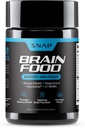 Snap Kosttilskud Brain Booster Nootropics Supplement til hukommelse, Focus & Clarity, Bacopa Extract, Ginkgo Biloba, 60 kapsler