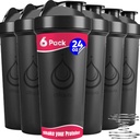 6 PACK, Shaker Flasker med Wire Whisks til Protein Mixes 124; Bladsikker Blender Shaker Flaske Pack 124; BPA- Free & Opvaskemaskine Safe Measures 124; 6 24 oz shaker flasker Measures 124; Shaker Cups for shakes