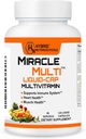 MiracleMulti Flydende Multivitamin Kapsler til mænd og kvinder - Komplet hele fødevarer Blend Daglig Vitamin & Mineral tillæg med CoQ10, B12, 42 Superfood Enzyme - 120 Softgels
