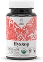 Hyssop USDA Organic 60 Kapsler • 124; Højpotens • Naturligt tillæg • 124; Certificeret Organisk Vegetarisk Kapsler og Organisk Hyssop • Tørret Herb (60 Kapsler)