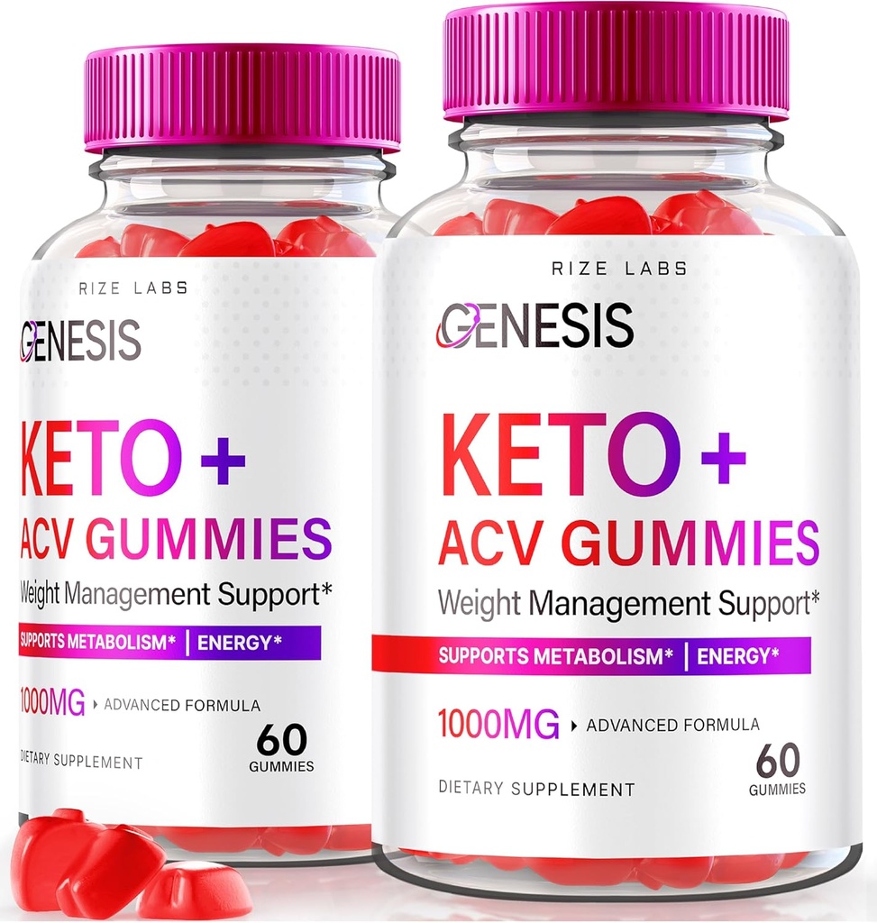 rize labs - Genesis Keto Keto + ACV Gummier, supplement til avanceret vægttab, alle naturlige ekstreme 2000mg Gummies (120 Gummies)
