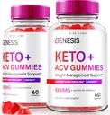 rize labs - Genesis Keto Keto + ACV Gummier, supplement til avanceret vægttab, alle naturlige ekstreme 2000mg Gummies (120 Gummies)
