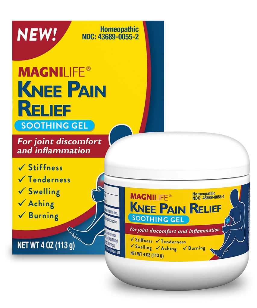 MagniLife Knee Pain Relief Lindrende Gel, Reducerer Hævelse & Betændelse af Sore Muskler, fælles ubehag, Skader - All- Natural Arnica - 4oz.