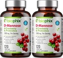 biophix D- Mannose 1000mg kapsler med tranebær og probiotika - D Mannose Kosttilskud til kvinder - D- Mannose Pills til Urinary Tract & Brege Health Support - fordøjeligt velvære - 120 Vcaps 2 Pack
