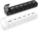 Lille Pill Organizer 2 gange om dagen, 2 Pack 7 dag Pill Box 1 gang om dagen, Rejsevenlig Dag Nat Vitamin Organizer, Ugentlig AM PM Pill Case Container