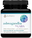 Youtory Ashwagandha + GABA - Uses Organic KSM- 66- 1000 mg Ashwagandha & 100 mg GABA - Cortisol, Energy, Stress & Memory Support Supplement - 60 vegetariske kapsler (30- Day Supply)