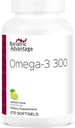 Bariatric Advantage Omega-3 300 EPA DHA Fish Oil Capsules, Koncentreret kilde til fedtsyrer fra bæredygtigt syret koldt vand fisk - Lemon Lime, 270 Softels
