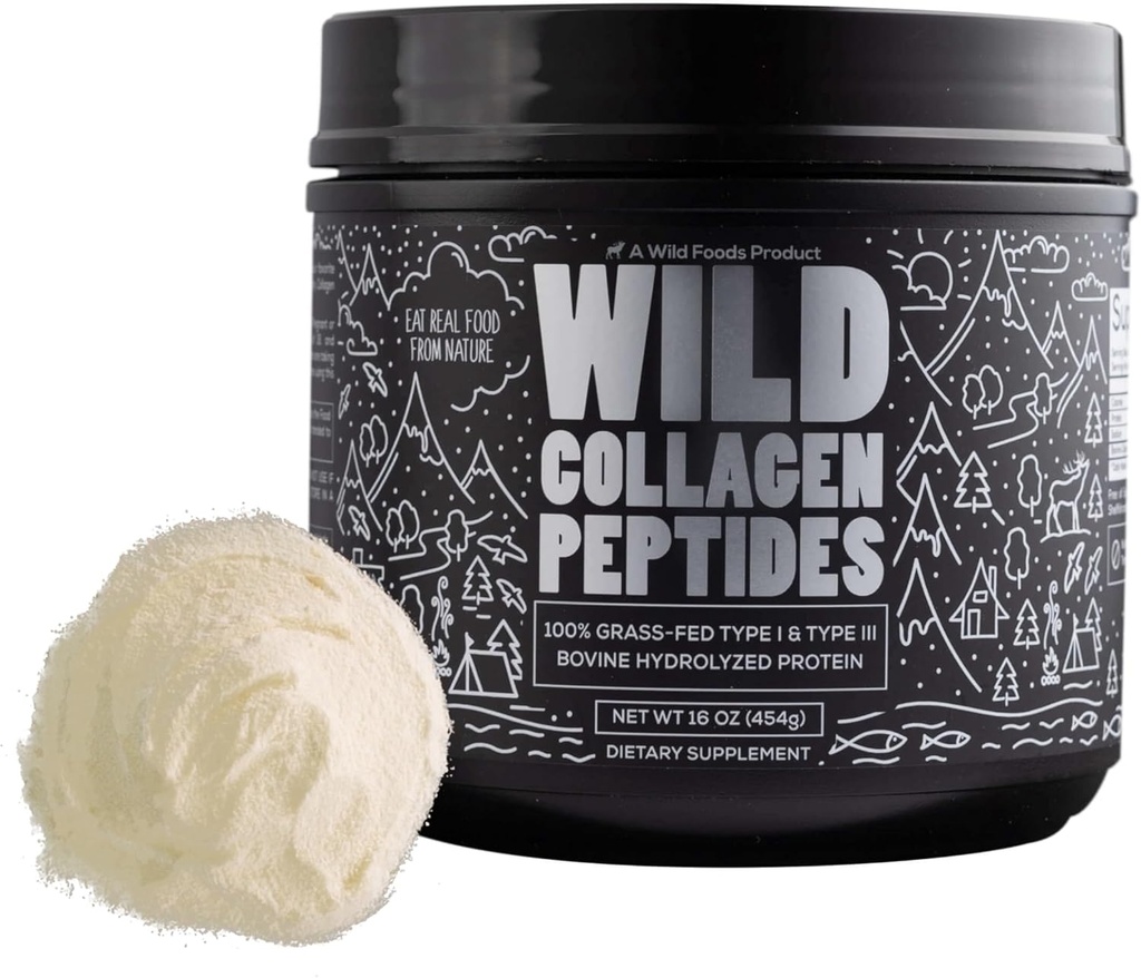 Wild Collagen Peptides Powder | Unflavored Ancient Diet Protein Powder for Men & Women | Non-GMO, Keto & Paleo Friendly Supplements | (16 oz)