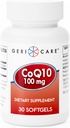 GeriCare CoQ10 100mg Softgels - High Absorption Co Q 10 Supplement - Nem at synke Q10 Coenzym til mænd, kvinder og ældre - 1 måned Tilgang, 30 Greve - Rejsevenlig