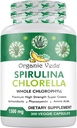 Organic Veda Spirulina & Chlorella kapsler, 1500mg, 300 Count - Spirulina Chlorella kapsler med Super Green Antioxidanter, Phycocyanin, Aminosyre - Boost Immunitet, Energi, Support Fordøjning