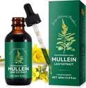 Mullein Leaf Extract, Mullein Drops til Lungs, Natural Cleanse, Mullein Leaf Liquid Extract Supplement, Vegetarisk sund livsstil, 2 FL OZ
