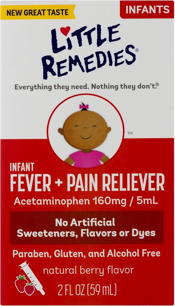 Little Remedies Infant Feber & Pain Reliever- 124; Natural Berry Flavor