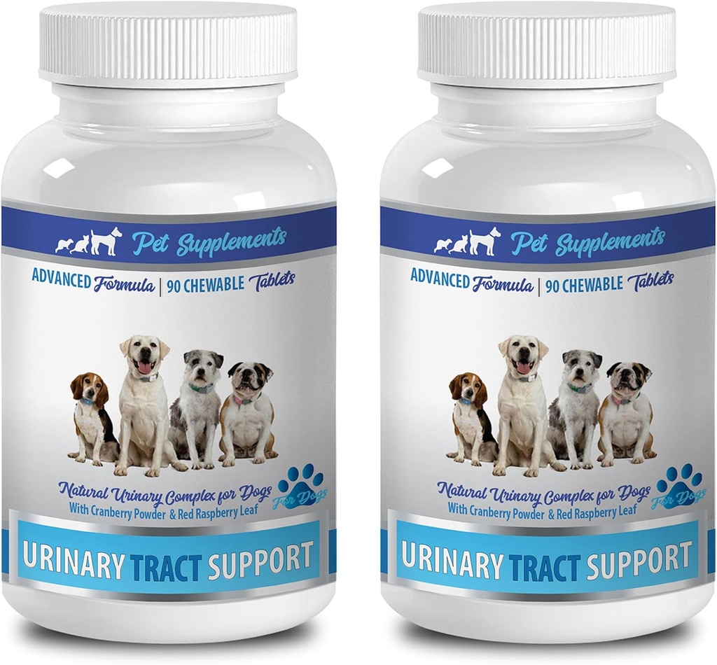 PET-SUPPLEMENTER & NUTRITION LLC Hundeinkontinens Mand - Hunde Urinary Tract Support - Natural Cranberry Solution - Brege Health - Vet Anbefalet - max Cranberry til Hunde - 2 Flaske (180 Treats)