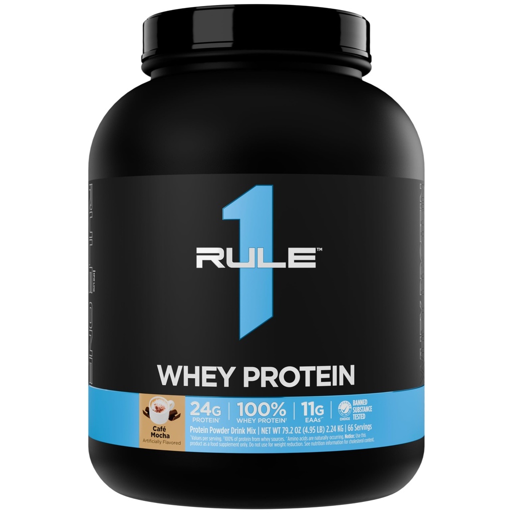 Regel 1 Whey Protein - 24g Fast- Actioning Protein fra All- Whey Kilder med naturligt okkurering EAA & BCAA for workout Inddrivelse eller Anytime Brug (5 pounds *, Café Mocha)