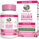 MaryRuth Organics Vegan Collagen for kvinder & mænd, Collagen Boosting Gummies, hudpleje, Lysin, C-vitamin, A-vitamin, Amla, supplement til hår & hud, Vegan, non-GMO, gluten fri, 90 Servere