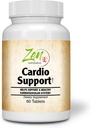 Zen Kosttilskud - Cardio Support Plus Antioxidanter, L- Carnitin, L- Taurine, med Coenzym Q10, Hawthorn, Horsechestnut, Cayenne, Grape Seed og E-vitamin, fremmer et sundt hjerte 60- Tabs