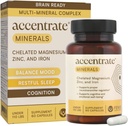 Aktivt mineral - Magnesiumtilskud til børn - Chelated Magnesium Zink Jern (Mg Zn Fe) - Mental Wellness Mineral supplement til Focus, Mood & Brain Support - Biotilgængelige - 60 kapsler