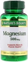 Nature 's Bounty Magnesium, 500 mg overtrukne tabletter, Mineral supplement, Supports Bone and Muscle Health, Gluten Free, Vegetar, 100 Greve (Pack of 3)