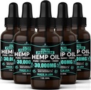 Hamp Oil Organic Extract- 5 Packs- Ultra High Potensy Hamp Seed Olie- Full Flavor Natural Benefits -Lavet i USA- for hud, Relief, Sleep, rolig, afspænding, muskler, Massage- Safe for Pets- Full Omega 3,6,9