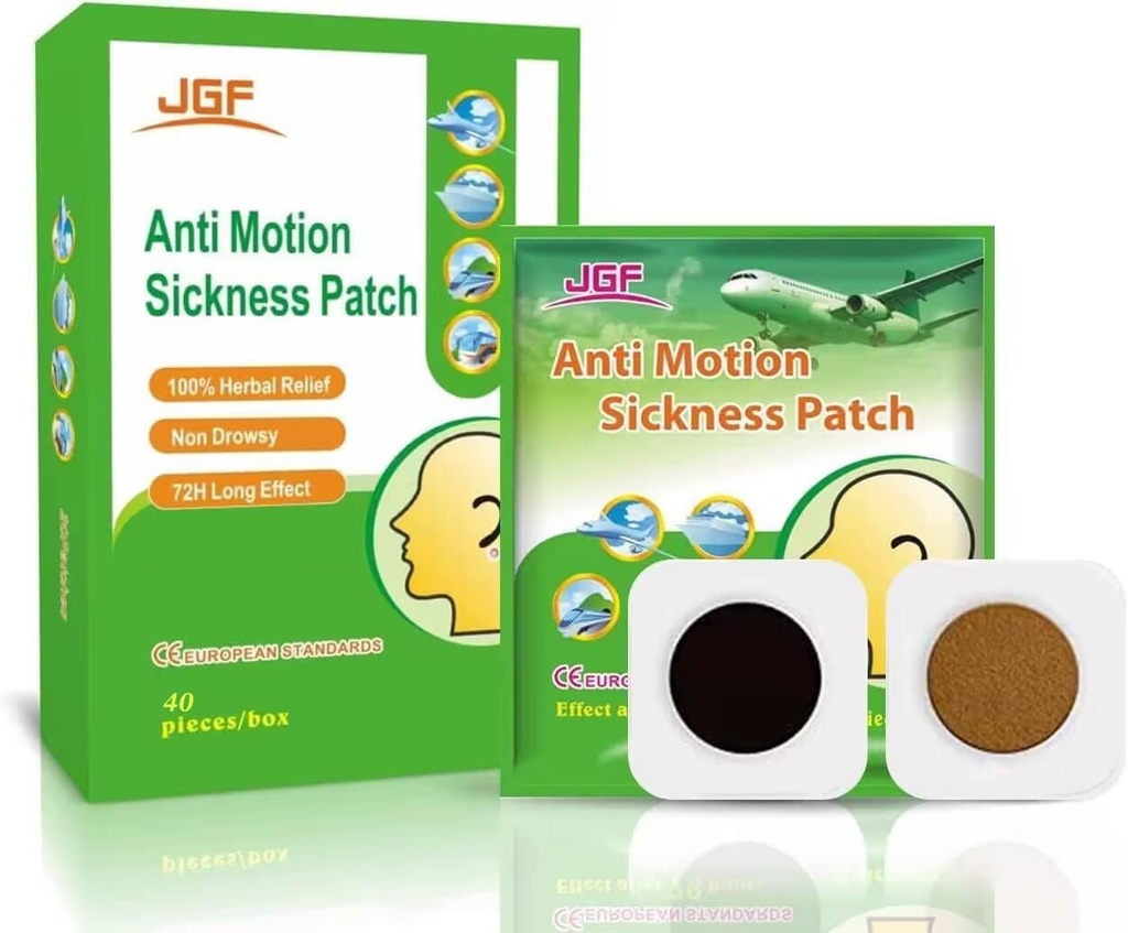 Motion Sygdom Patches for Cruise Car, 40 Grev Vandtæt Non Drowsy Travel Essentials Motion Sygdom Patche for voksne og børn
