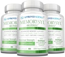 Godkendte Science MemorySyl - Memory Boosting Supplement - Forbedre fokus og koncentration - Beskyt mod kognitiv nedbrydning - med Lions Mane og BioPerine - 3 måneders forsyning - Vegan