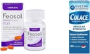 Feosol komplet jern supplement 30 Grev og Colace Afføring blødgøringsmiddel 60 Grev Bundle