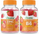 Lifeable Zinc 50mg + Vitamin B6, Gummies Bundle - Great Tasting, Vitamin Supplement, Gluten Free, GMO Free, Chewable Gummy
