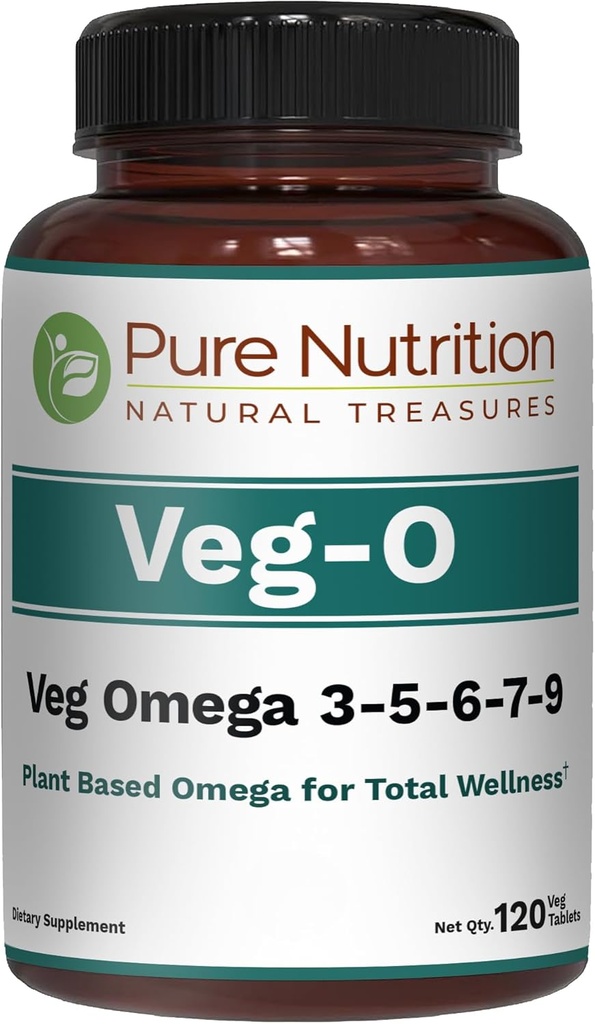 Pure Nutrition Vegan Omega 3 - 5- 6- 7- 9; 124; 120 Softgels - 124; 600mg pr servering af 2 Softgels - 124; Multi Omega - tillæg for total sundhed - 124; Non Gmo - 124; Gluten Free