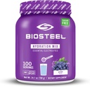 BioSteel Zero Sugar Hydration Mix, Great Tasting Hydration med 5 essentielle elektrolytter, Grape Flavor, 100 Servering pr Tub