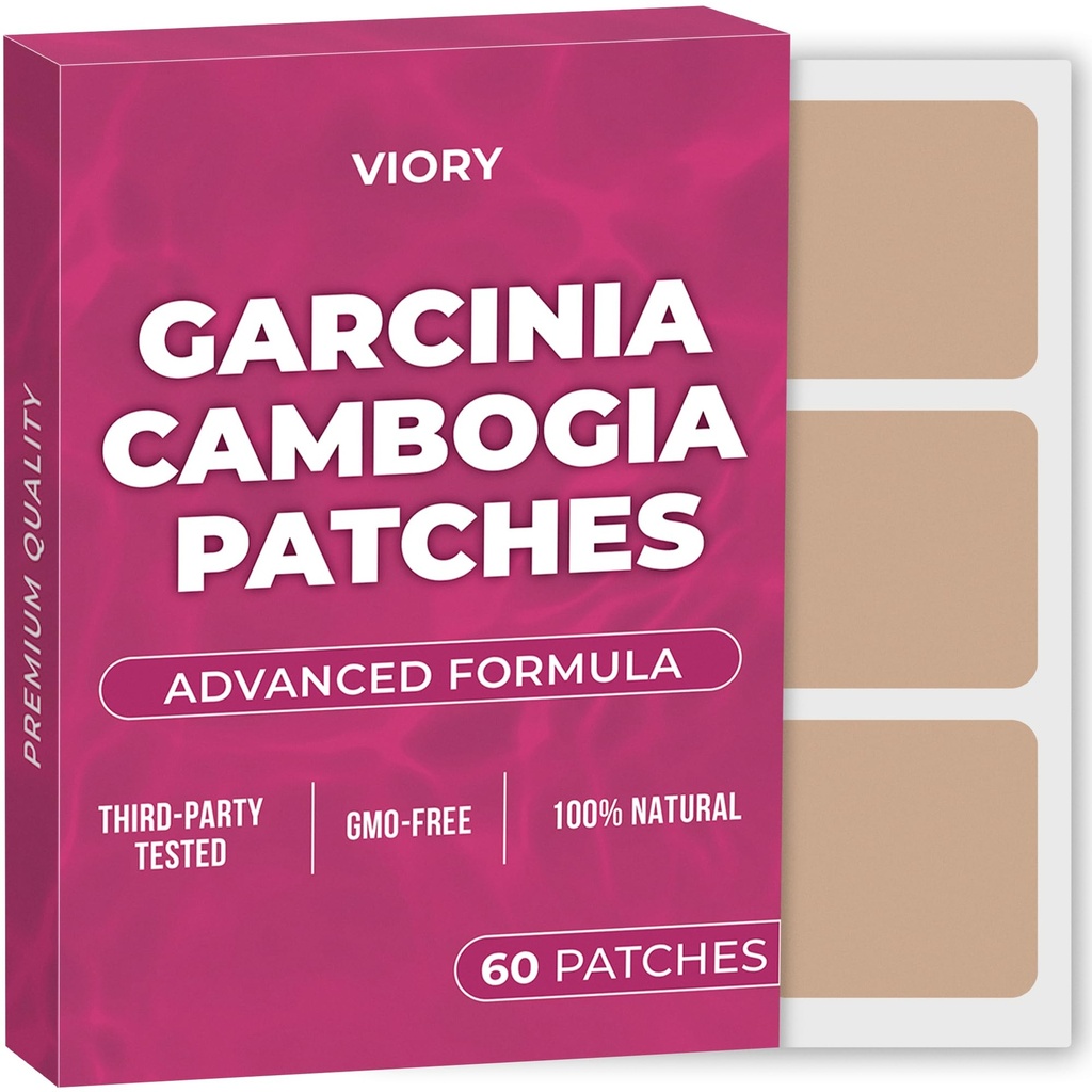 Garcinia Cambogia Patches (pakke med 60) - 100% Natural Patch for kvinder og mænd - med B12 & Kalium - Energi, Focus & Body Support - Forbedret formel