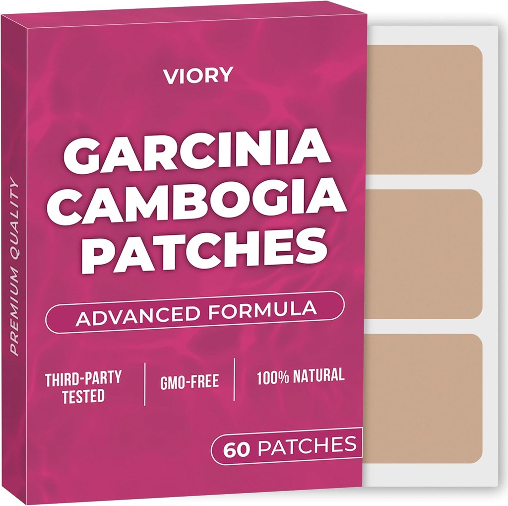 Garcinia Cambogia Patches (pakke med 60) - 100% Natural Patch for kvinder og mænd - med B12 & Kalium - Energi, Focus & Body Support - Forbedret formel