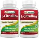 Bedste Naturals L- Citrullin 2000mg / Servering - Non- GMO - Gluten Free - 120 tabletter (120 greve (pakke med 2))