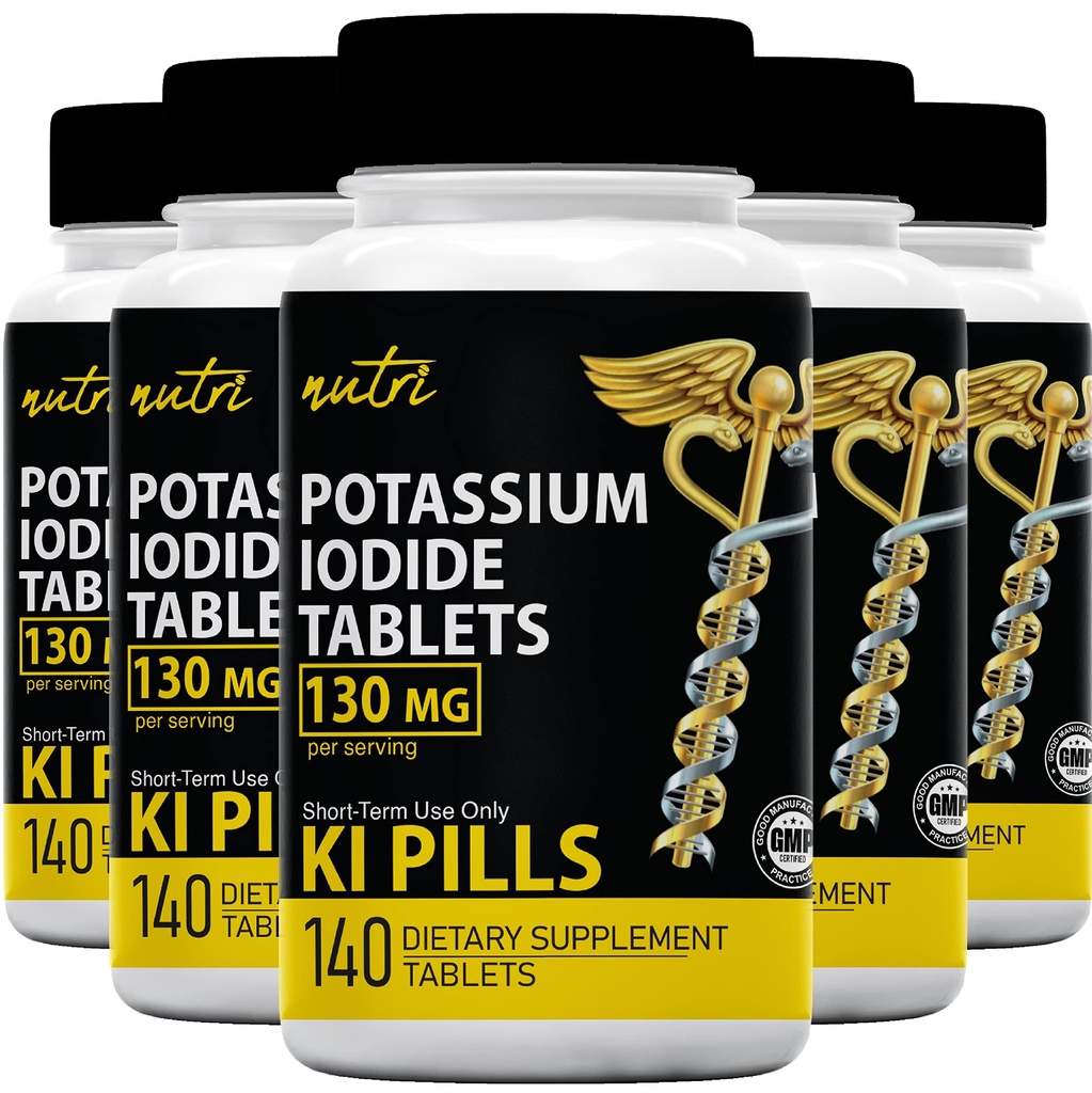 Naturens Fusioner Kaliumdiodidtabletter (pakning med 5) 130mg - 700 tabletter EXP 10 / 2032 - YODO Naciente - KI Pills - Yoduro de Potasio