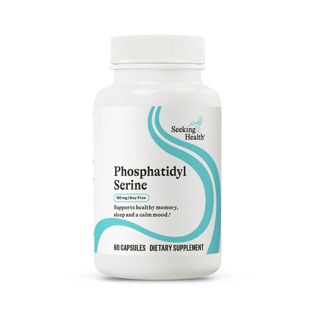 Søg Health Phosphatidyl Serine, 100 mg Phosphatidylserine fra Solsikke, Støtter koncentration og sund mad, Stress Response Support, Soy- Free, Non- GMO, Vegetar (60 Kapsler) *