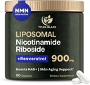NAD + Nicotinamid Riboside med Resveratrol & Quercetin NMN Alternativ - Premium Anti- Aging Supplement for Energy, Focus, og Cellular Support - 80 Høj- renhed kapsler 900mg