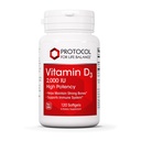 Protocol Vitamin D3 2.000 IE - immunforsvar, sunde knogler og tænder - 120 Softgels