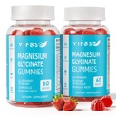Magnesium Glycinate Gummies for voksne & Børn 4 +, 2 Pack Sugar Free Magnesium Bisglycinate Supplement 400 / 200mg med L Theanine, Kamille, Lemon Balm for Aften Support & Sengetid Rutin 120 Gummies
