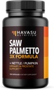 Saw Palmetto Supplement med Stinging Nettle og Græskar Seed Extract - Advanced 3X Formel - DHT Blocker Urinary Sundhed og Prostata støtte til Herre sundhed - Vegan, Non- GMO kapsler - 2 måneders forsyning