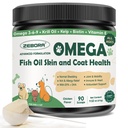 ZEBORA Omega 3 Fish Oil til hunde, Wild fanget hund Fish Oil, EPA & DHA, Krill Oil, Kelp, Hud og Coat supplement, Antititch & Shedding, støtte tør hud, fælles sundhed, hundeallergi Relief