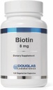 Douglas Laboratories Biotin 8 mg 10 mg 12 4; vitamin B7 til støtte Enzyme produktion og nerve funktion 12 4; 120 kapsler