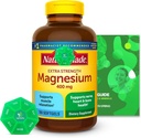 Magnesium 400mg 180 Tæl med Bundle Eksklusive vitaminer og mineraler - A til Z - Bedre Ligth & Spring Guide + Ugentlig Pill Organizer (3 elementer)