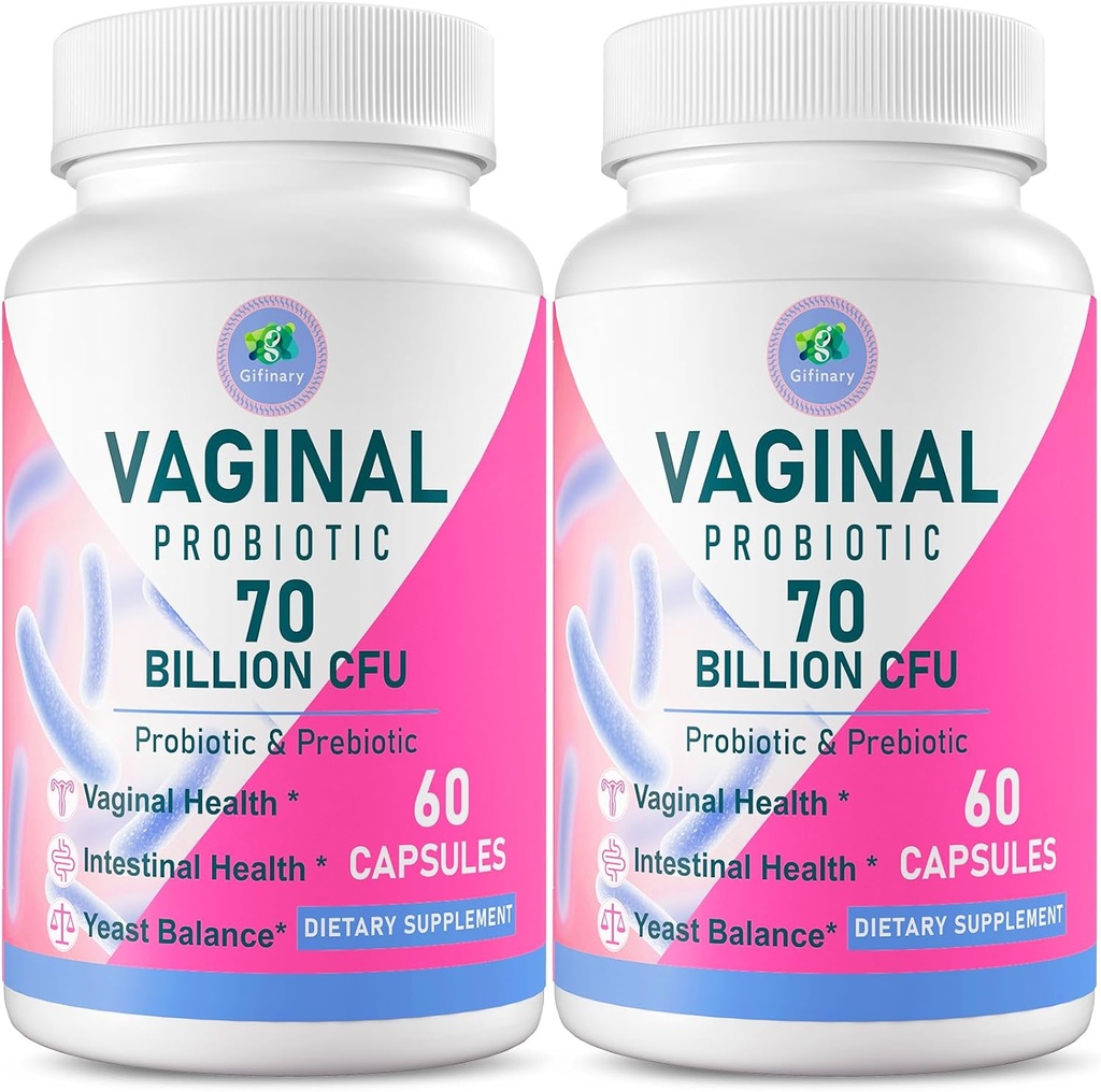 Vaginal Probiotika, 70 Millioner CFU 13 Strops Probiotika til kvinder, med Prebiotic & D- Mannose, Womens Probiotic til vaginal sundhed, urinveje, pH balance, immunforsvar & fordøjelsesbesvær, 120 Kapsler