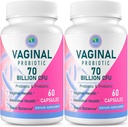 Vaginal Probiotika, 70 Millioner CFU 13 Strops Probiotika til kvinder, med Prebiotic & D- Mannose, Womens Probiotic til vaginal sundhed, urinveje, pH balance, immunforsvar & fordøjelsesbesvær, 120 Kapsler