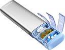Vayråt Metal Travel Pill Organizer, 7 dage Ugentlig Pill Box, Stor kapacitet Daily Cute Pill Case for Supplements, Pills, Vitamin og Medicin (Lille, Slaver)