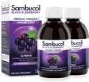 Sambucol Black Elderberry Syrup - Sambucus Syrup, Black Elderberry Liquid, Immunstøtte til børn og voksne, Høje Antioxidanter, Gluten Free - Original Formel, 7,8 Fl Oz, 2-Pack