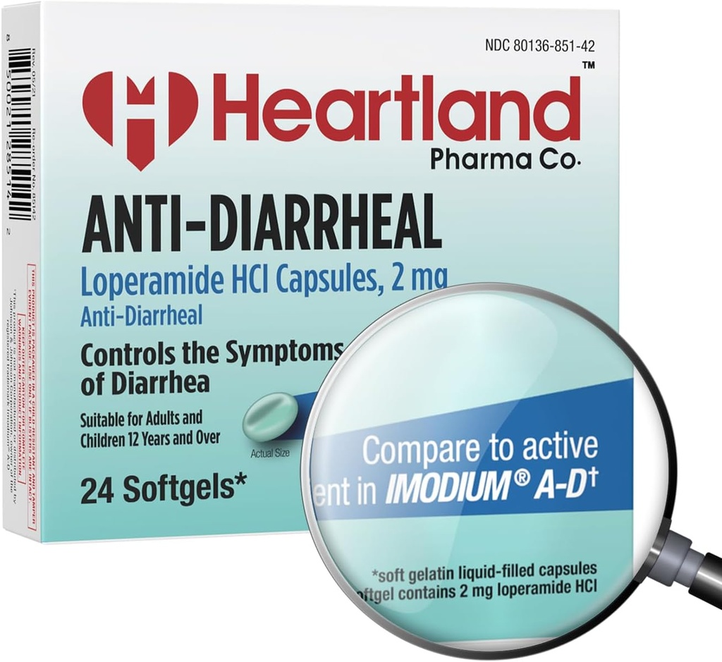 Loperamid Hydroklorid 2 mg 2 mg 12 4; Anti- Diarrheal Medicine 12 4; Anti- Gas Medicine 124; Blister Pack 124; USA Fremstillet af 124; 24 Softgels