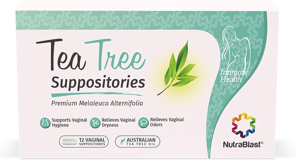 NutraBlast Tea Tree Oil supppositorier (12 Greve) Note 124; Alle naturlige intimate deodorant til kvinder