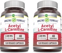 Amazing Formulas Acetyl L- Carnitin 1500 Mg Per Serving Veggie Kapsler Supplement 124; Non-GMO-nr. 124; Gluten Free-nr. 124; Lavet i USA