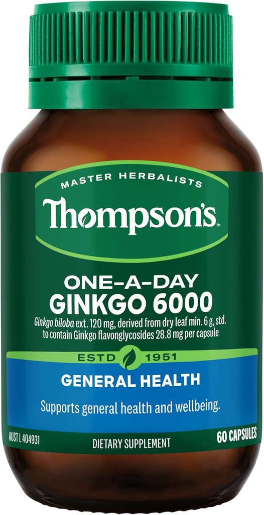 Thompson 's On- A- Day Ginkgo 6000mg 60 kapsler